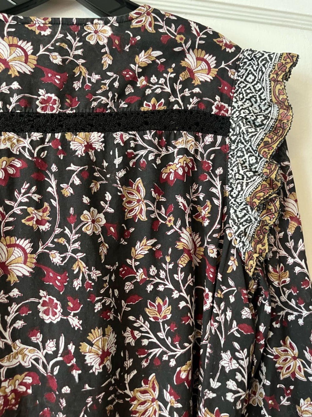Cleobella Lotus Midi Dress Lolita Block Print Long Sleeve Organic Cotton Lined - Picture 12 of 14